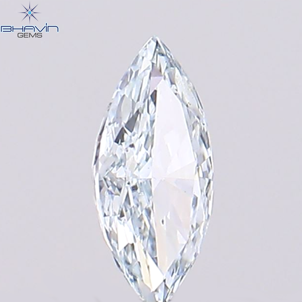 0.11 CT, Marquise Shape, Natural Diamond Greenish Blue Color, VS2 Clarity ( 5.00 MM )