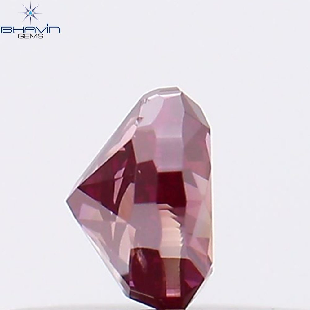 0.28 CT、ハートシェイプ、天然ダイヤモンド、ピンク色、VS2 クラリティ (4.14 MM)