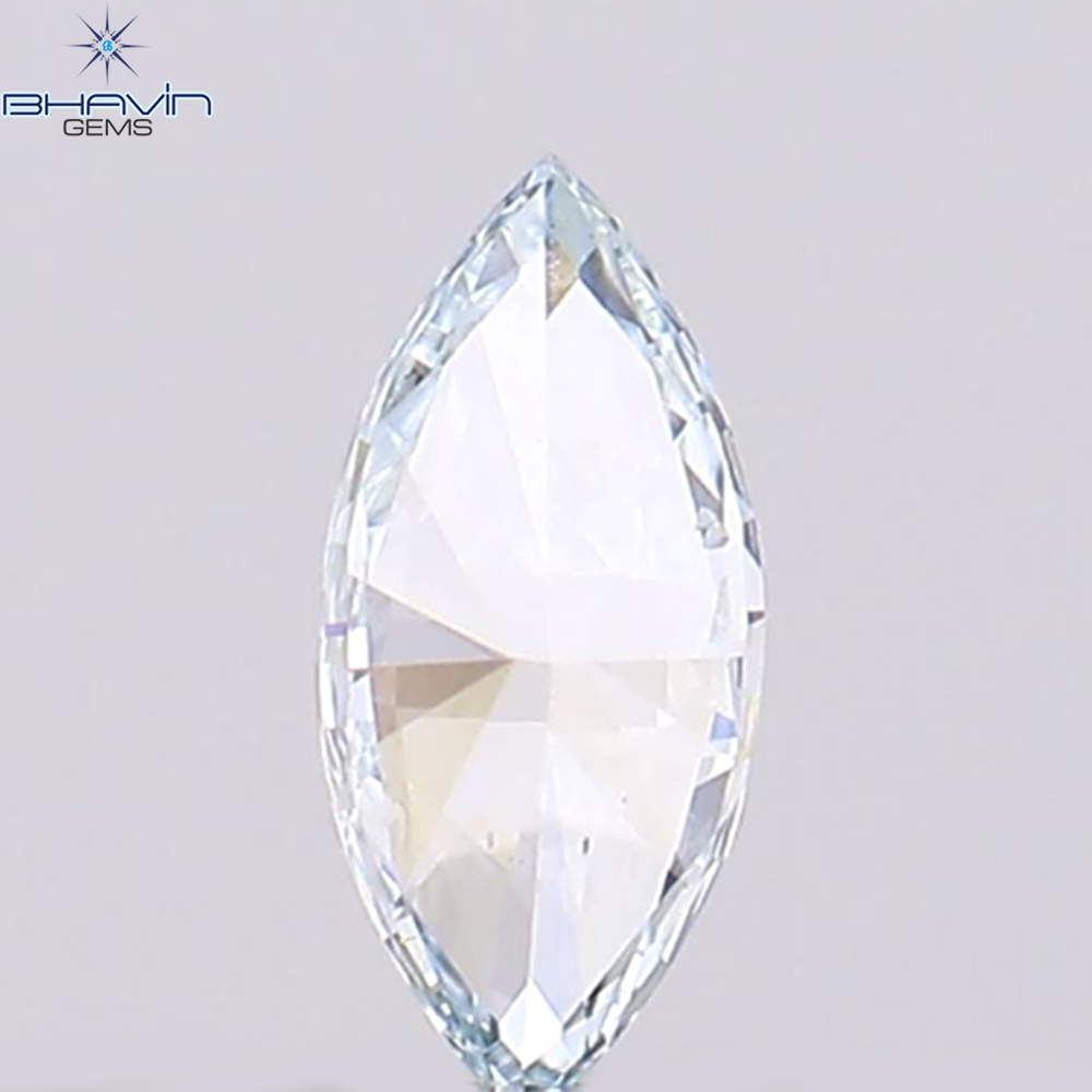 0.11 CT Marquise Natural Diamond Enhanced Greenish Blue Color Clarity VS2 (5.00 MM)