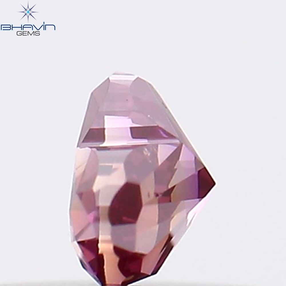 0.28 CT、ハートシェイプ、天然ダイヤモンド、ピンク色、VS2 クラリティ (4.14 MM)