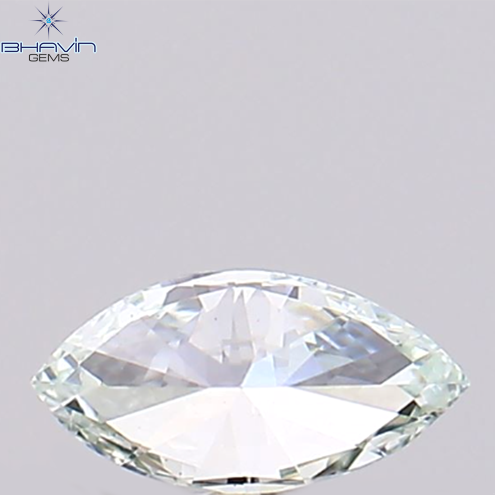 0.08 CT、マーキス シェイプ、天然ダイヤモンドの緑がかった青色、VS2 クラリティ (4.40 MM )