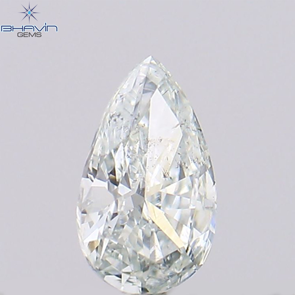 0.11 CT Pear Natural Diamond Enhanced Greenish Blue Color Clarity I1 (4.30 MM)