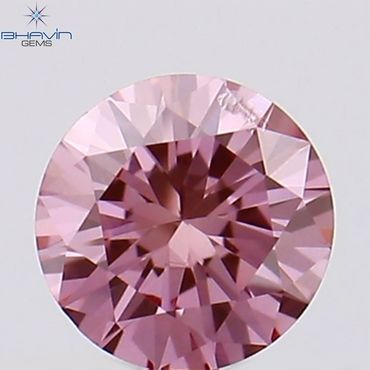 0.09 CT, Round Diamond, Pink Color, VS2 Clarity