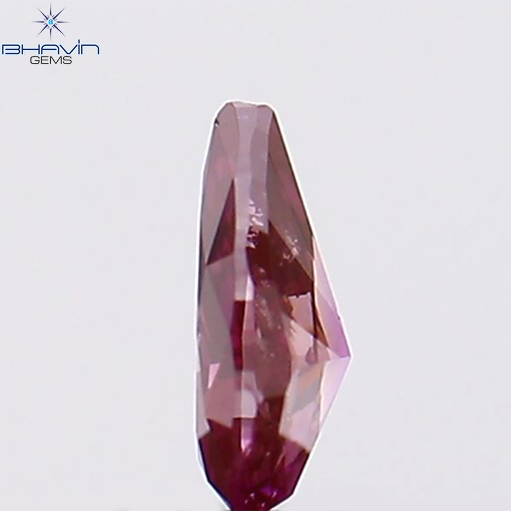 0.16 CT、ペアシェイプ、天然ダイヤモンド、ピンク色、VS2 クラリティ (4.52 MM)