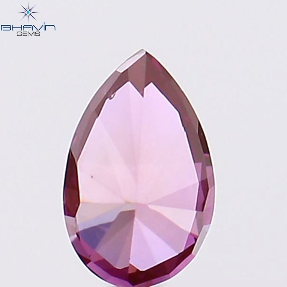 0.21 CT、ペアシェイプ、天然ダイヤモンド、ピンク色、VS2 クラリティ (4.79 MM)
