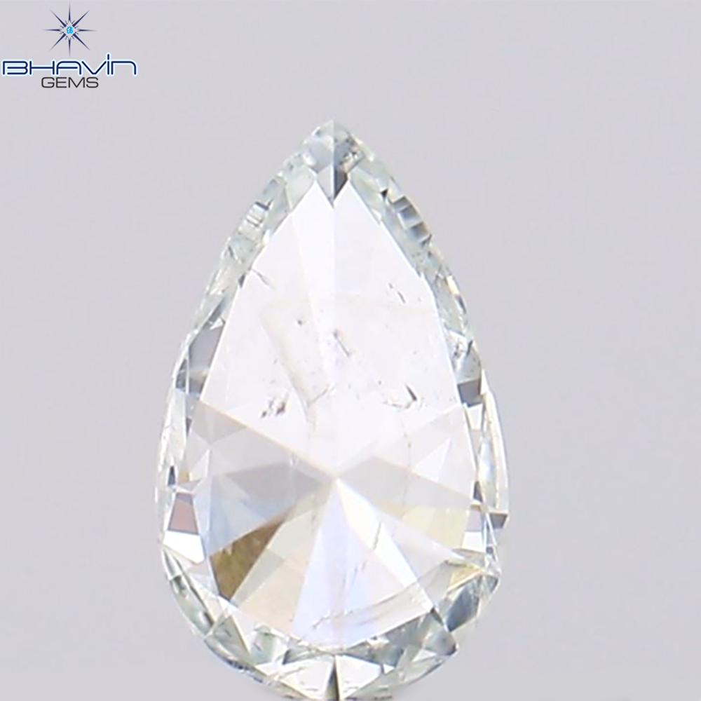 0.11 CT ペアシェイプ ナチュラル ダイヤモンド 緑がかった青色、I1 クラリティ (4.30 MM )