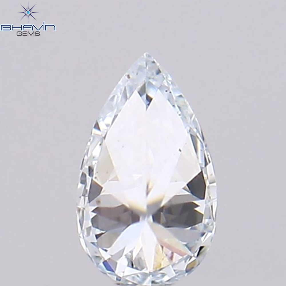 0.09 CT Pear Natural Diamond Enhanced Greenish Blue Color Clarity VS1 (3.78 MM)