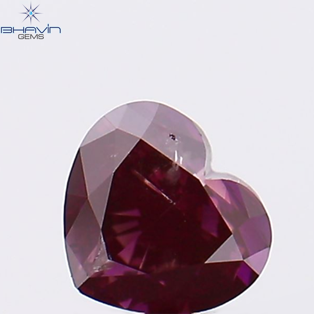 0.27 CT, Heart Shape, Natural Diamond, Pink Color, SI2 Clarity (3.91 MM)