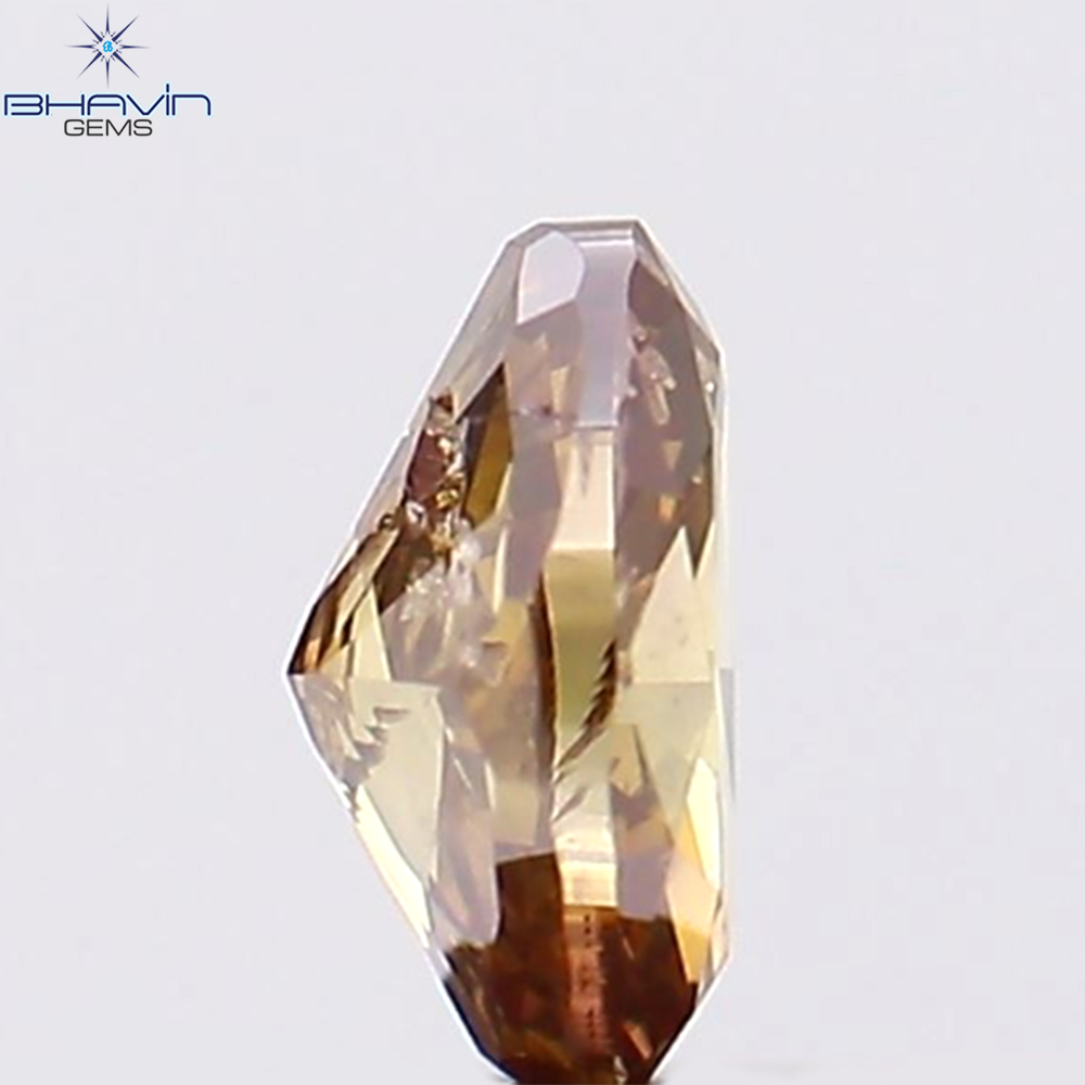0.25 CT Oval Natural Diamond Enhanced Brown Pink Color Clarity I1 (4.52 MM)