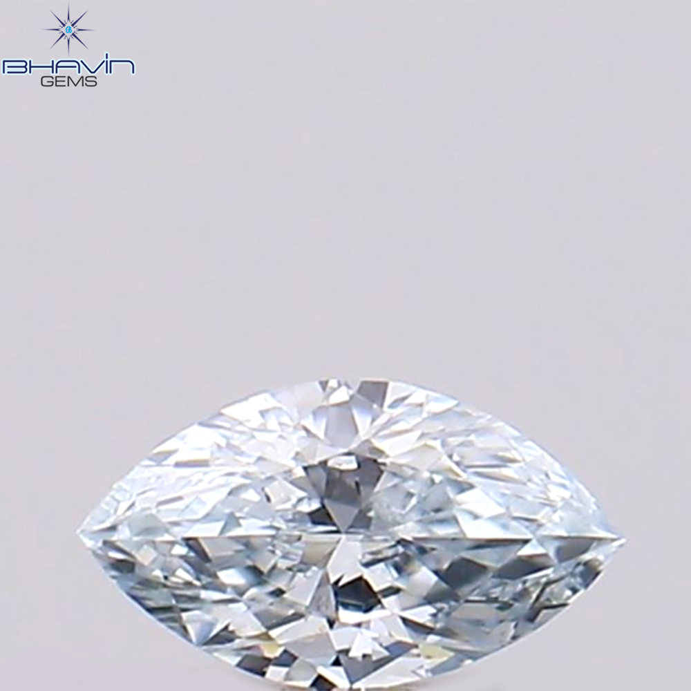 0.07 CT Marquise Natural Diamond Enhanced Greenish Blue Color Clarity VS1 (3.67 MM)