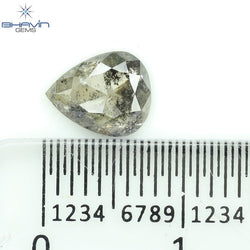 0.76 CT Pear Shape Natural Diamond Salt And pepper Color I3 Clarity (7.57 MM)