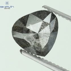 1.30 CT Heart Shape Natural Diamond Salt And pepper Color I3 Clarity (7.51 MM)