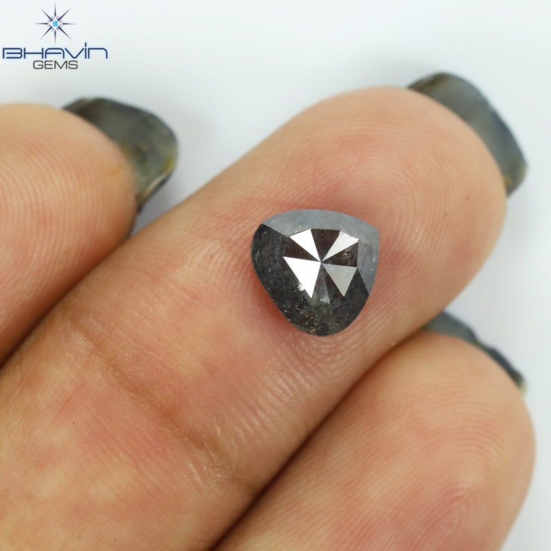 1.30 CT Heart Natural Diamond Salt And pepper Color Clarity I3 (7.51 MM)