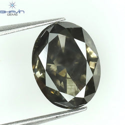 1.21 CT グレー ダイヤモンド オーバル ダイヤモンド ナチュラル ルース ダイヤモンド クラリティ VS2 (7.54 MM)