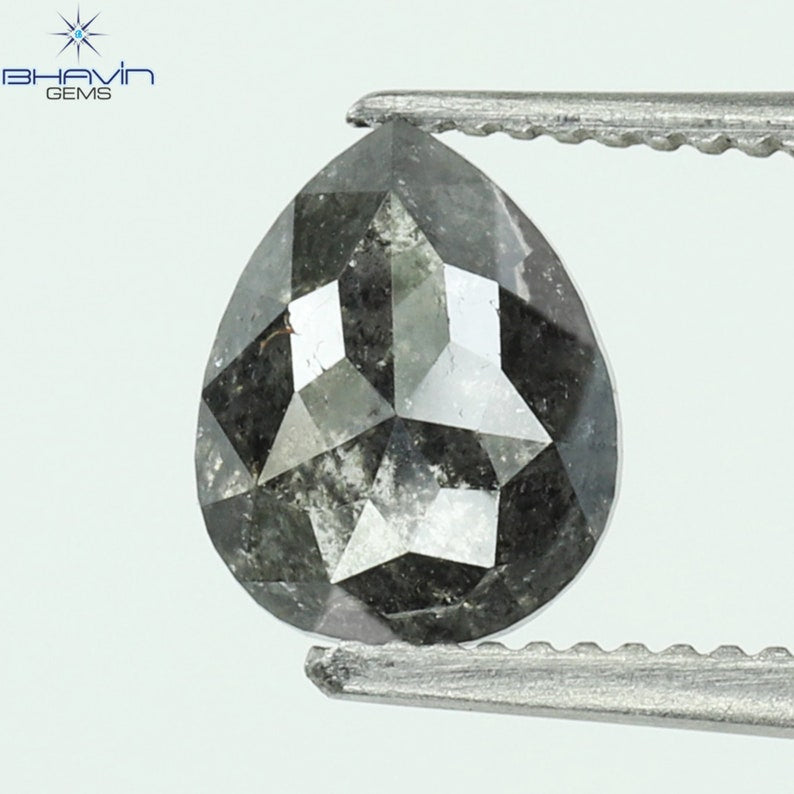 1.31 CT Pear Natural Diamond Salt And pepper Color Clarity I3 (7.33 MM)
