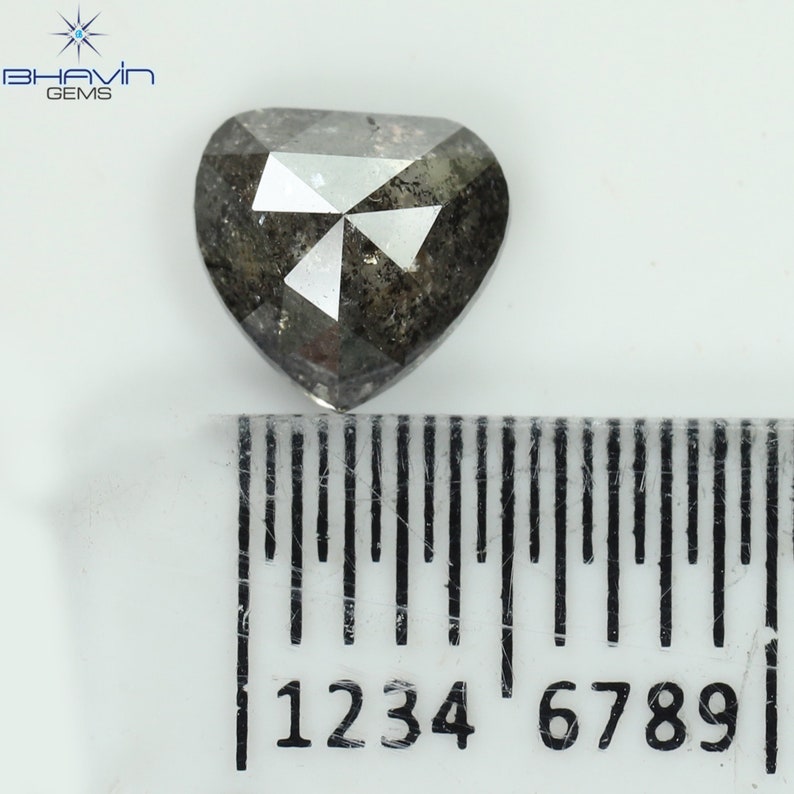 0.75 CT Heart Natural Diamond Salt And pepper Color Clarity I3 (6.04 MM)