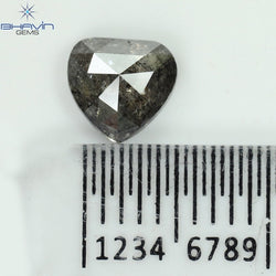 0.75 CT ハート シェイプ ナチュラル ダイヤモンド ソルト アンド ペッパー カラー I3 クラリティ (6.04 MM)