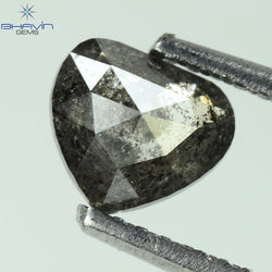 0.75 CT ハート シェイプ ナチュラル ダイヤモンド ソルト アンド ペッパー カラー I3 クラリティ (6.04 MM)