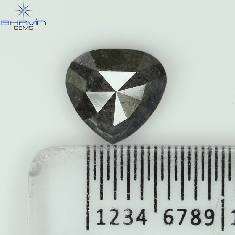 1.30 CT Heart Natural Diamond Salt And pepper Color Clarity I3 (7.51 MM)