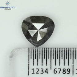 1.30 CT ハートシェイプ ナチュラル ダイヤモンド ソルト アンド ペッパー カラー I3 クラリティ (7.51 MM)