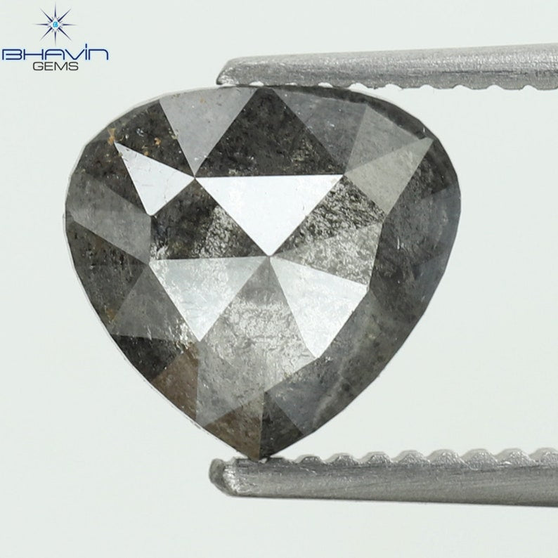 1.30 CT Heart Natural Diamond Salt And pepper Color Clarity I3 (7.51 MM)