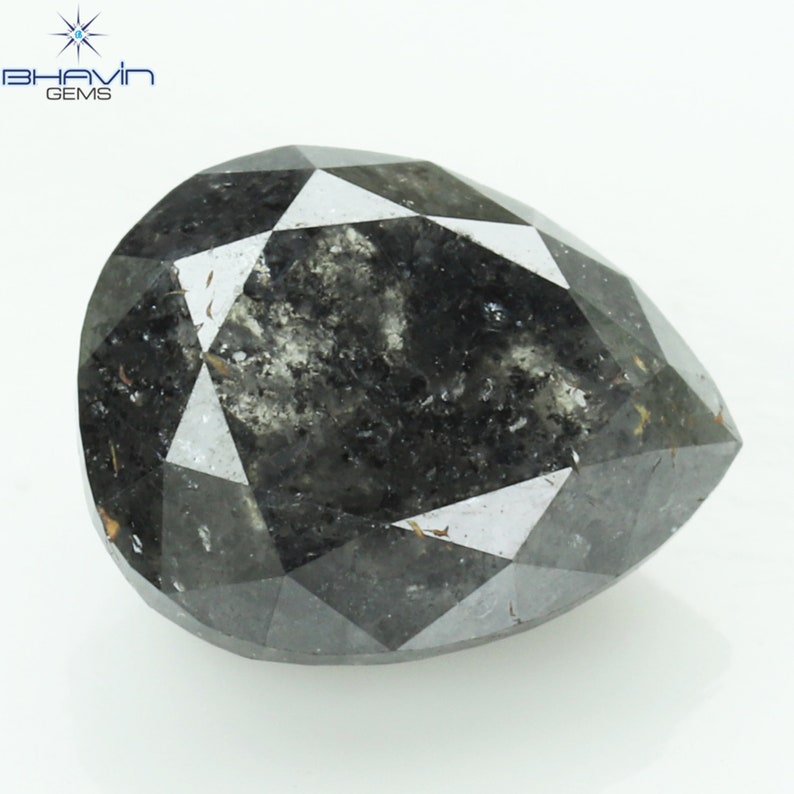 1.31 CT Pear Natural Diamond Salt And pepper Color Clarity I3 (7.33 MM)