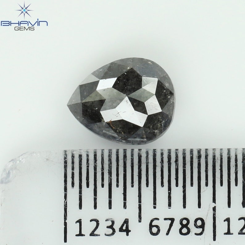 1.31 CT Pear Natural Diamond Salt And pepper Color Clarity I3 (7.33 MM)