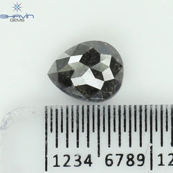 1.31 CT ペアシェイプ ナチュラル ダイヤモンド ソルト アンド ペッパー カラー I3 クラリティ (7.33 MM)
