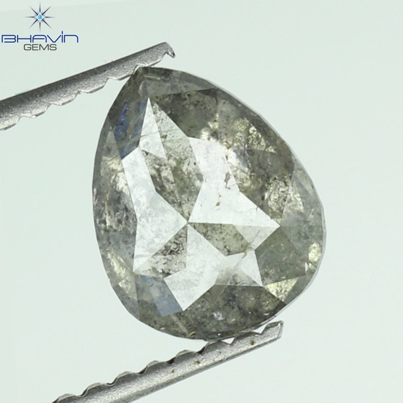 1.07 CT Pear Natural Diamond Salt And pepper Color Clarity I3 (7.21 MM)