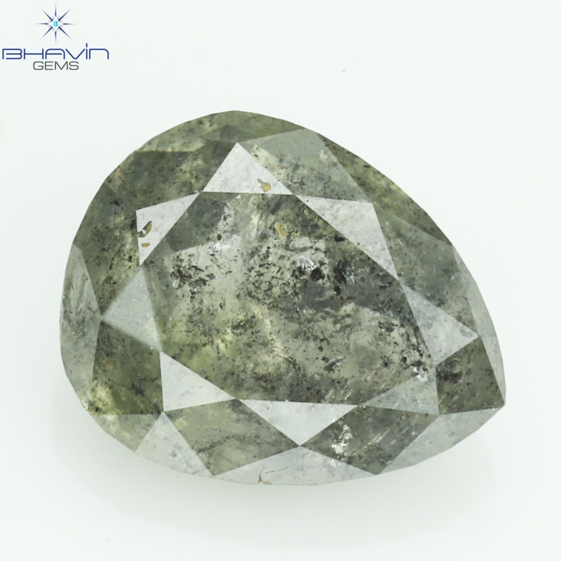 1.07 CT Pear Natural Diamond Salt And pepper Color Clarity I3 (7.21 MM)