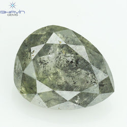 1.07 CT Pear Shape Natural Diamond Salt And pepper Color I3 Clarity (7.21 MM)