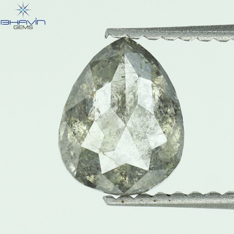1.07 CT Pear Natural Diamond Salt And pepper Color Clarity I3 (7.21 MM)