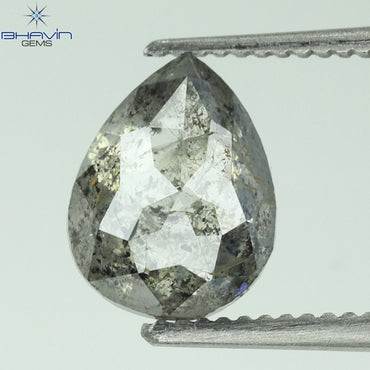1.74 CT Pear Shape Natural Diamond Salt And pepper Color I3 Clarity (8.41 MM)