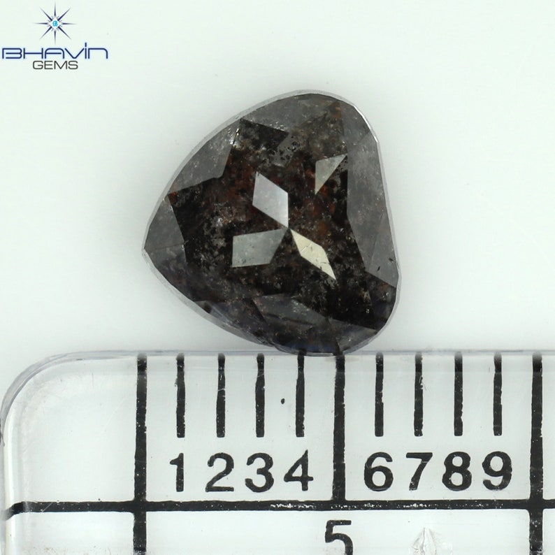 1.51 CT ペアシェイプ ナチュラル ダイヤモンド ソルト アンド ペッパー カラー I3 クラリティ (6.53 MM)