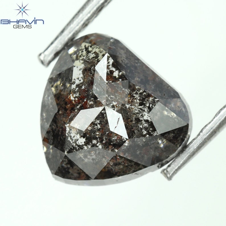 1.51 CT ペアシェイプ ナチュラル ダイヤモンド ソルト アンド ペッパー カラー I3 クラリティ (6.53 MM)