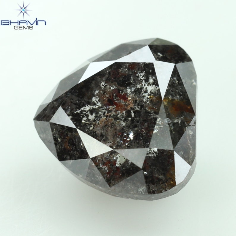1.51 CT ペアシェイプ ナチュラル ダイヤモンド ソルト アンド ペッパー カラー I3 クラリティ (6.53 MM)