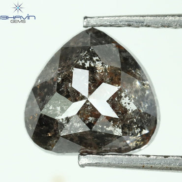 1.51 CT ペアシェイプ ナチュラル ダイヤモンド ソルト アンド ペッパー カラー I3 クラリティ (6.53 MM)
