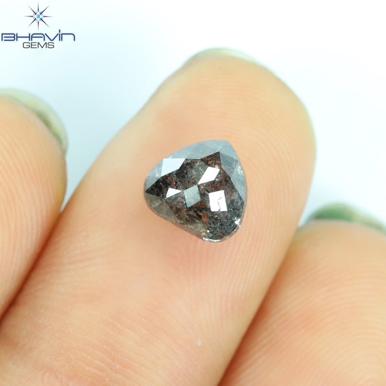 1.51 CT ペアシェイプ ナチュラル ダイヤモンド ソルト アンド ペッパー カラー I3 クラリティ (6.53 MM)