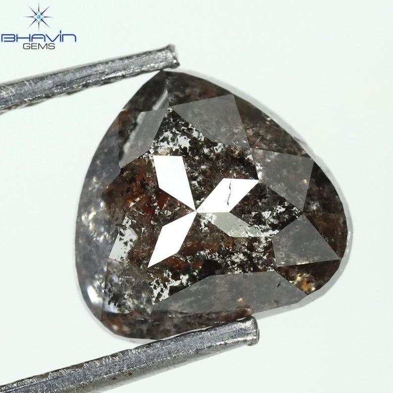 1.51 CT Pear Natural Diamond Salt And Pepper Color Clarity I3 (6.84 MM)