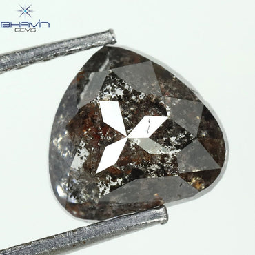 1.51 CT ペアシェイプ ナチュラル ダイヤモンド ソルト アンド ペッパー カラー I3 クラリティ (6.53 MM)
