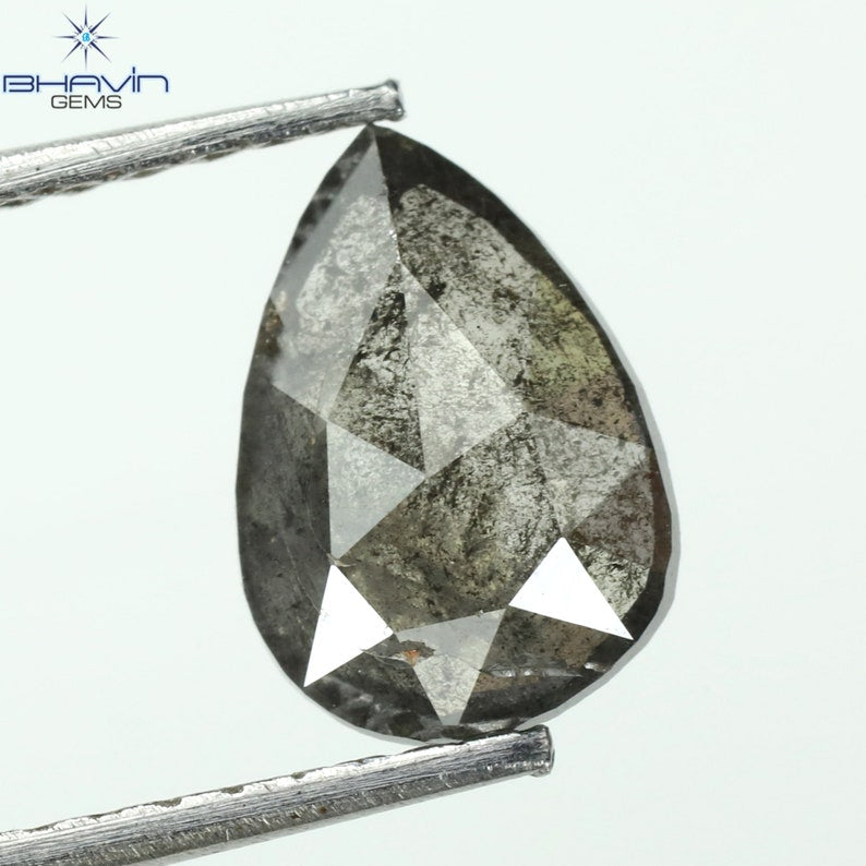 1.05 CT Pear Natural Diamond Salt And Pepper Color Clarity I3 (8.53 MM)
