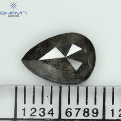 1.05 CT ペアシェイプ ナチュラル ダイヤモンド ソルト アンド ペッパー カラー I3 クラリティ (8.53 MM)