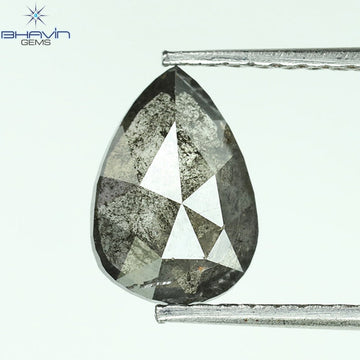 1.05 CT ペアシェイプ ナチュラル ダイヤモンド ソルト アンド ペッパー カラー I3 クラリティ (8.53 MM)