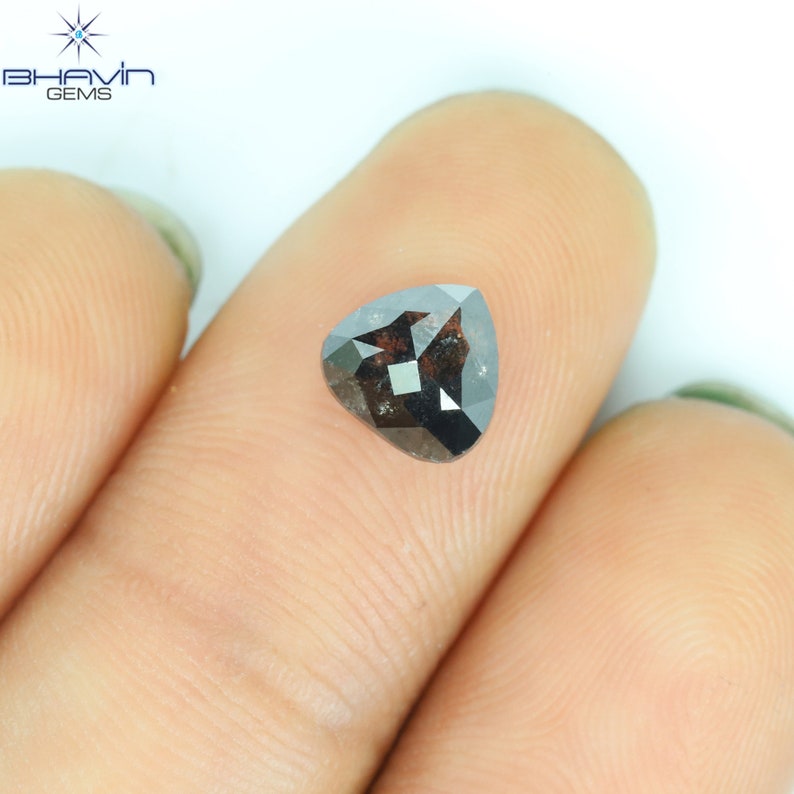 1.50 CT ペアシェイプ ナチュラル ダイヤモンド ブラック (ソルト アンド ペッパー) カラー I3 クラリティ (6.41 MM)