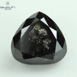 1.50 CT Pear Shape Natural Diamond Black (Salt And pepper) Color I3 Clarity (6.41 MM)