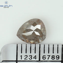 1.10 CT ペアシェイプ ナチュラル ダイヤモンド ソルト アンド ペッパー カラー I3 クラリティ (6.66 MM)