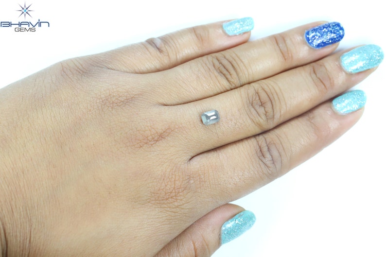 1.12 CT Square Emerald Natural Diamond Salt And Pepper Color Clarity I3 (6.58 MM)