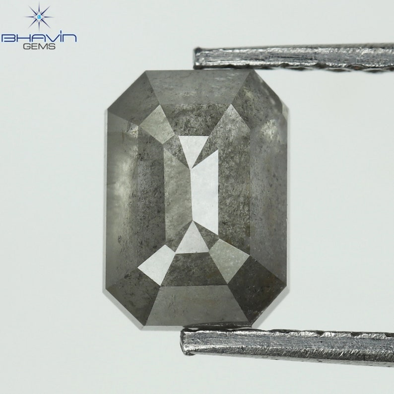 1.12 CT Square Emerald Natural Diamond Salt And Pepper Color Clarity I3 (6.58 MM)