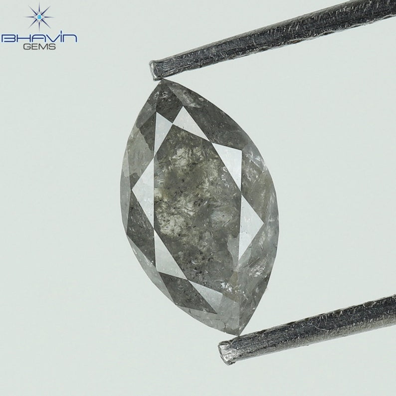 0.71 CT Marquise Natural Diamond Salt And Pepper Color Clarity I3 (7.44 MM)
