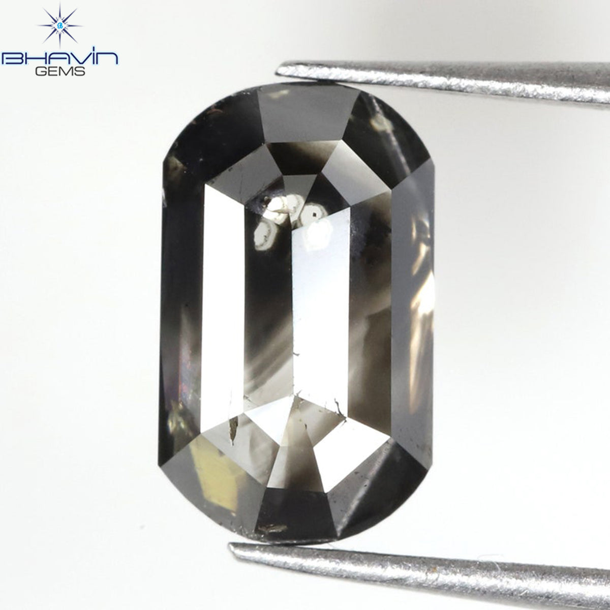 1.07 CT オーバル ダイヤモンド オーバル カット ソルト アンド ペッパー ダイヤモンド クラリティ I3 (7.95 MM)